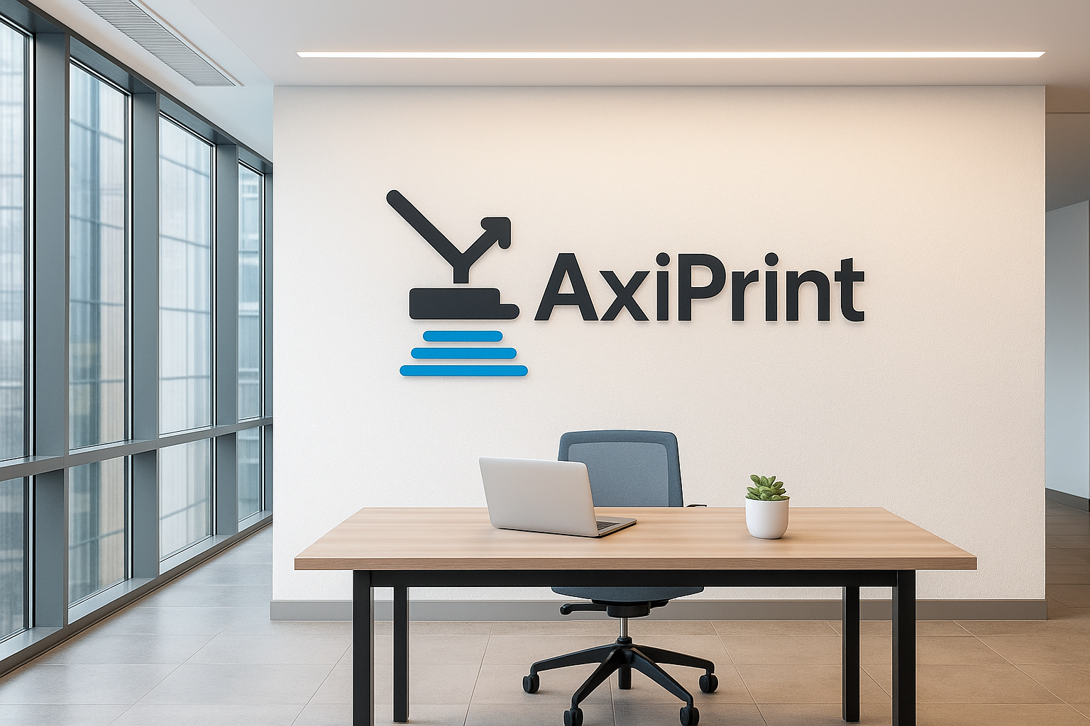 Logo d'entreprise imprimé sur support mural